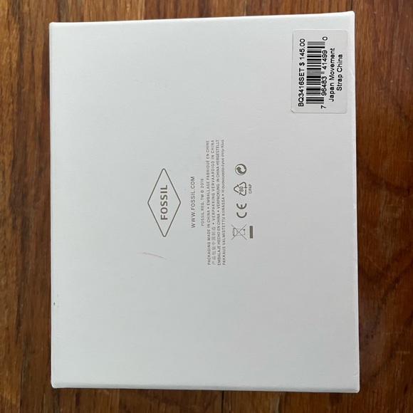 Fossil Suitor Silver White Dial Leather Strap Round Watch Set - Picture 6 of 8